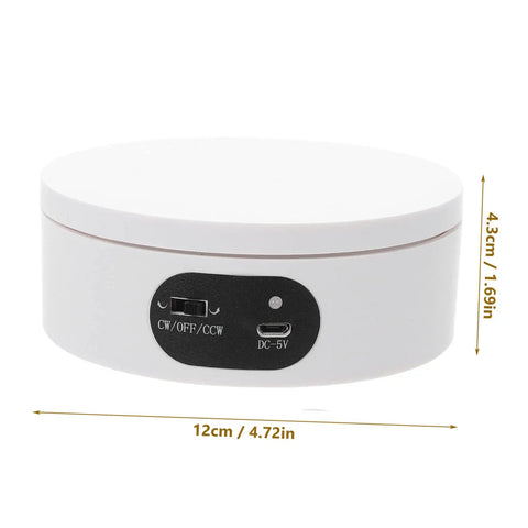 Luxshiny Electric Jewelry Rotating Turntable Display Stand With Smooth Auto-Spin Action For Storefronts And Home Organization stylish white acrylic motor housing.