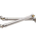 2 Pack Stainless Steel M4 RC Drive Shaft Set For 1/10 Scale Crawlers With Universal Brass Ball Ends And Six Tooth Spline