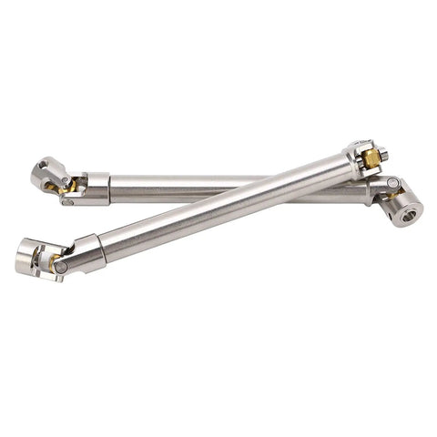 2 Pack Stainless Steel M4 RC Drive Shaft Set For 1/10 Scale Crawlers With Universal Brass Ball Ends And Six Tooth Spline