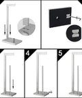 Steps to assemble Free Standing Toilet Paper Holder With Reserve, SUS 304 Stainless Steel Floor Stand Tissue Roll Holder