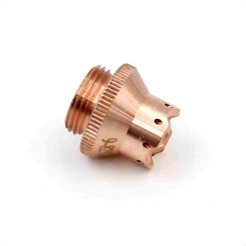 Drag Shield Cap Replacement 9-8258 for 120A Plasma Torch, copper design, side angle view, for SL60 SL100 torches