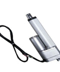 Multifunctional 12V DC Linear Actuator For Bed Or Lift Table, 25mm To 150mm Stroke, 900N Max Thrust, Potentiometer Included, Low Noise Quiet Operation, Easy Install For DIY Projects. 12V metal linear actuator with cable on white background