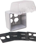 Beefy Outdoor 2-Gang Weatherproof In-Use Electrical Outlet Cover with Quick-Fit Mounting, NEMA 3R UL Listed, Clear Finish, Deep 4.75-Inch Box