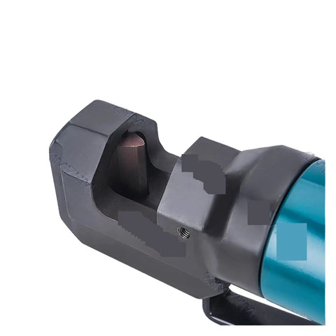 Heavy Duty Electric Hydraulic Rebar Cutter For 8-32mm Steel Bars And Round Rods Portable Plier Style Shearing Machine close-up of cutting blade detail.