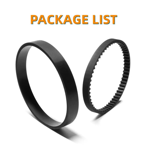 6960W Replacement Belt Set For Bissell ProHeat Upright Vacuums Fits Models 1694W 1697 1698 1699 1799 1846 7901 7920 7950 8806 8905 8910 Series Includes Parts 0150621 2150628 Easy Install No Tools Required showing two black belts, one smooth and one ribbed.