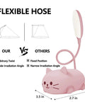 Kids Cat Desk Lamp With Flexible Gooseneck LED Eye Care Light For Homework And Reading Pink Cute Kawaii Desk Accessory Gift