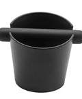 Black 5 Inch Coffee Knock Box With Longer Detachable Knocking Rod, shock absorbent, non-slip base for home and office use.