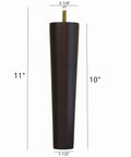 10 Inch Round Solid Wood Furniture Legs Replacement Set Of 4 In Dark Brown Espresso Finish For Sofas, Chairs, Ottomans