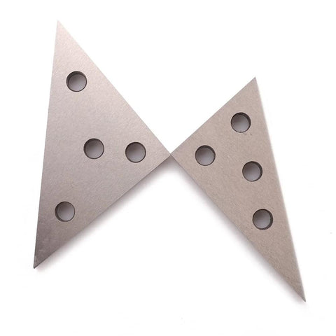 2-pack Oudtinx metal precision angle plates in a V layout; includes 30-60-90 and 45-45-90 with multiple holes