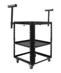 Rock Solid Rolling Planer Stand Handles 550 Lbs Heavy Duty Power Tool Workstation with tough carbon steel, height adjustable with wheels.