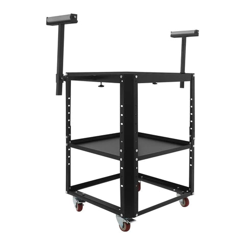 Rock Solid Rolling Planer Stand Handles 550 Lbs Heavy Duty Power Tool Workstation with tough carbon steel, height adjustable with wheels.