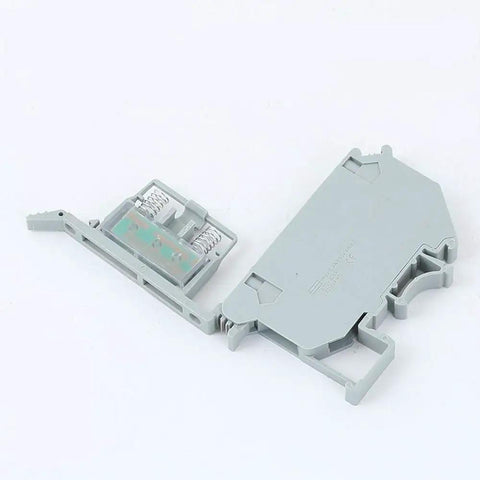 LED Indicated DIN Rail Fuse Holders And Disconnect Terminal Blocks With Screw Clamp, 24V DC, Gray, Nylon PA66 Housing, Open View