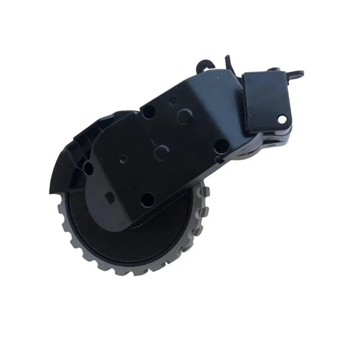 Straight Swap Left And Right Drive Wheels Robot Vacuum Replacement Parts No Sweat Fix For Proscenic M8 Pro Roidmi Eve Plus, close-up view of a black drive wheel.
