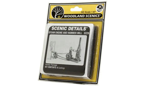 Must Have HO Scale Steam Engine And Hammer Mill Model Railroad Kit With White Metal Castings packaging front view