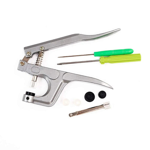 Handheld Plastic Snap Pliers Kit For Quick No Sew Fasteners Includes 100 White Plastic Snaps Size 20 22 24 T5 Dies Awl And Punch