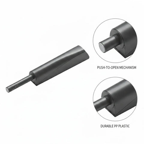 Push To Open Cabinet Latch Handle Free Touch Release For Kitchen Cabinets And Wardrobes Super Slim PP Plastic Furniture Hardware