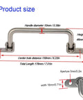 304 Stainless Steel Folding Pull Handle 90 Degree Door And Cabinet Pull Handle For Furniture And Toolbox Heavy Duty 7 Inch Total Length 6.22 Inch Center Hole Distance 158 Millimeters