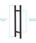 12 Inch Double Sided Push Pull Door Handle Ladder Pull In Matte Black Stainless Steel SUS304 Tough As Nails For Commercial Glass And Residential Wood Barn And Metal Doors, 300mm length