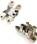 2 Pack Concealed Hidden Mortise Door Hinges For Folding Doors In Stainless Steel With Screws Invisible Cross Door Hinge