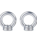 Heavy Duty Stainless Steel Lifting Eye Nut Set 2 Pieces M22 M24 M27 M30 M36 For Lifting Equipment Corrosion Resistant Precision Threads Smooth Finish Easy To Install And Use, 304 stainless steel