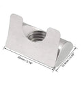 Roll In Spring M8 T Nuts For Aluminum Profiles 3030 4040, universal fit with 8mm groove, carbon steel nickel plated, close-up view