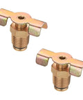 Two Pack One Quarter Inch Brass Air Hose Fittings With Blowdown Drain Valve And Handle NPT Male External Drain Cock For Air Compressors And Tanks Rust Resistant Durable Brass Construction