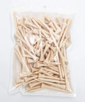 Bulk pack of 100 Three And Quarter Inch Wood Golf Tees For Training And Pro Play, Less Friction Natural Hardwood Tees