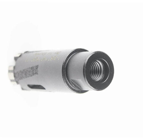 Dry diamond core drill bit shank with threaded bore