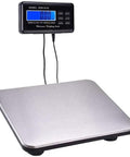 Heavy Duty Digital Packing Scale With Large Stainless Steel Platform And Extended Display Cord For Shipping Parcels Bright Led Screen, top view of scale.
