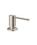 Soap Dispenser For Bath And Kitchen Sink Focus 3-Inch Steel Optic Finish 16 Oz Capacity Above-Counter Mounted Pump Slick Modern Metal