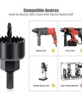Super Cool 8 Piece Hole Saw Kit For Cutting Wood Plasterboard And Pvc Board Fast With 19 To 64mm Drill Bits Perfect For Any Serious DIY Home Improvement Project You Need This Total Gear Right Now, hole saw on electric drill