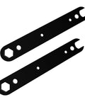 Heavy Duty Table Saw Wrench Built With Kickass Durability For Swift Blade Changes And Snug Hardware Securing, black metal, dual-ended design.