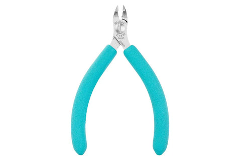 Ultra-Precise Flush Cut SMD Tip Cutter With Ultra-Fine Tapered Relieved Head For Micro Packages Up To 0.25 Mm, blue handle