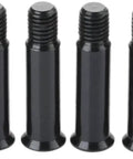 Eight Pack Inline Skate Axle Screws For Wheel Fastening Heavy Duty Aluminum Alloy Replacement Parts 34mm Length 8mm Diameter Easy Install For Rollerblades And Inline Skates showing eight black screws in a row