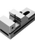 Rock Solid Quick Action Plier Vise With Slick Swappable Jaws And V Shaped Clamp Grooves For Square And Round Workpieces.