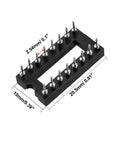 16 Pin DIP IC Socket Through Hole PCB Mount 2.54mm Pitch 7.62mm Spacing Round Machine Pin Solder Type 20 Pack Easy Install.