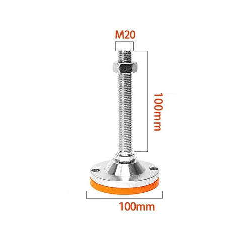 Heavy Duty Carbon Steel Adjustable Leveling Feet Six Pack For Home Office Garage And Industrial Use Gliding Levelers With M20 100mm base