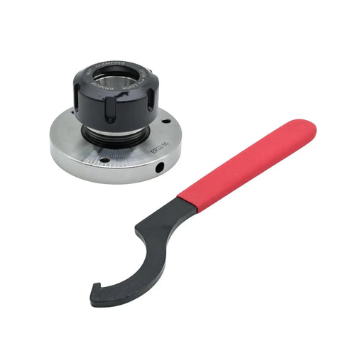 Upgrade your Shop Game With This Awesome Nakkaa ER32 Collet Chuck, 80mm Big Diameter And Insane Precision For Your CNC Milling Machine Setup, with matching wrench.