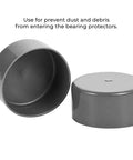 1.98 Inch Grey Rubber Trailer Wheel Hub Dust Caps 4 Pack Replacement Bearing Protectors, shown side by side