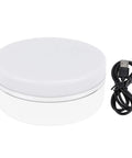 Awesome 360 Rotating Display Stand With Adjustable LED Lights And 11 Pounds Load Capacity with USB cable for electric turntable.
