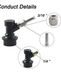 Ball Lock Quick Disconnect Set for Homebrew Beer Gear, One Quarter Inch MFL With Three Sixteenth Inch Swivel Nut Hose Clamps, Four Pack, Includes Liquid Keg Couplers and Stainless Steel Clamps for Cornelius Kegs and Common Homebrew Tanks; black liquid disconnect with 3/16 in barb and 1/4 in MFL fitting