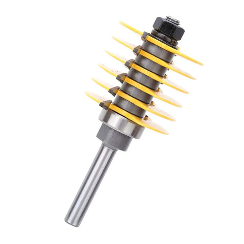 Premium No Nonsense Box Joint And Finger Joint Router Bit With Heavy Duty 8Mm Shank Yg6 Alloy Cutter Head shown from side view.