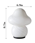 Desert Swirl Mushroom Lamp with Stepless Dimmable Glass Shade, Warm White LED Bulb Included, Cozy Vibe Bedside Table Lamp, 8.7in tall