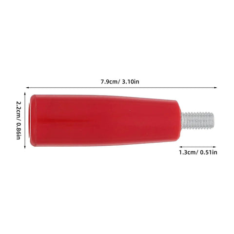 Durable 2-Piece M10x80 Revolving Crank Handle For Lathe And Milling Machines With Smooth Red Bakelite Grip And Iron Build For Heavy Duty Shop Work And Industrial Use That Makes Your Grinding Game Stronger, red bakelite grip detail.