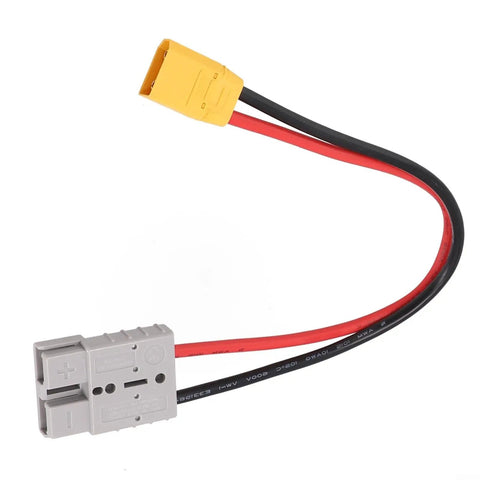 Image of Straight Up Reliable 50 Amp Adapter Cable Linking SB50 To XT90 Plugs, 10 Awg tinned copper, 30 cm long.
