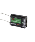 Beefed-Up 10 Channel 2.4GHz RC Receiver With iBus PPM Dual Antenna AFHDS2 on white background, compatible with FS-i6, i6S, i10 transmitters