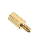 M2.5x8mm And 5mm Male Female Brass Hex PCB Spacer Standoff For FPV Drone Quadcopter Computer And Circuit Board, single piece close-up