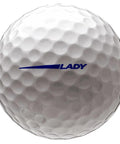 Close-up of Lady Precept White Golf Balls For Women Dozen Set Soft Feel Core For More Control And Reduced Vibration Higher Flight