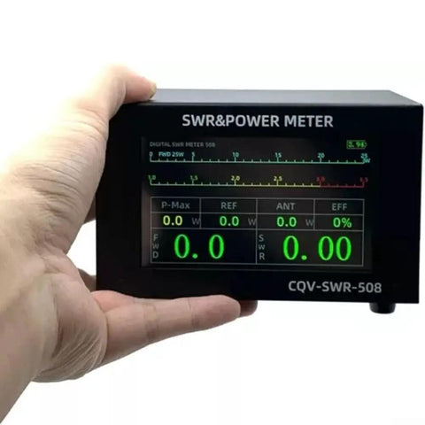 1.8 To 54 MHz SWR Meter 200W Digital Power Analyzer With LCD Display And UHF Interface held in hand