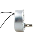 Side view of Heavy Duty 4 Watt Synchronous AC Motor 220 Volt Reversible CCW CW 20 Rpm Low Speed Electric Fan Motor with wires.